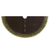 Handmade Christmas Tree Skirt in Linen - Flora Border on Brown - 60" - ARCADIA HOME